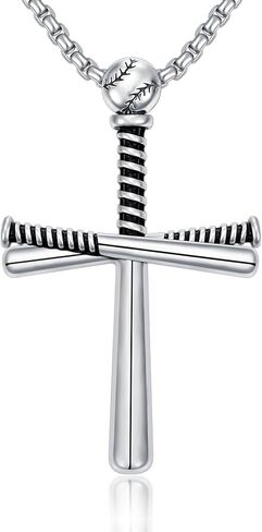 قلادة صليب للرجال والنساء 925 من الفضة الاسترليني صليب / بيسبول / سلتيك / عنخ / عظمة / علم / مسمار / قلادة صليب قوطي مع سلسلة من الفولاذ المقاوم للصدأ له عيد ميلاد عيد الميلاد in Kuwait
