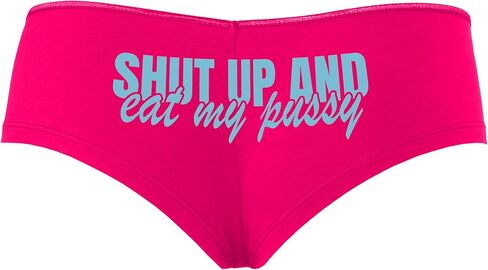 Knaughty Knickers Shut Up and Eat My Pussy - Lick Me Hot Pink Boyshort Panties With Adult Design in Saudi Arabia