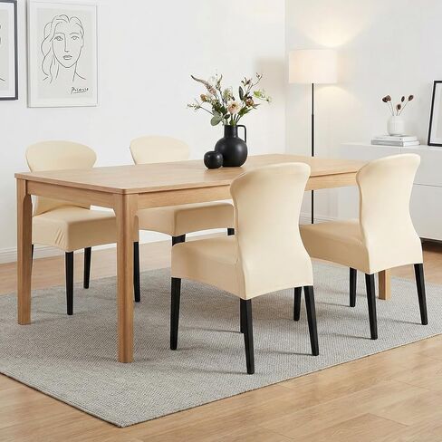 Stretch Chair Covers Set of 6, Kitchen Dining Room Seat Protector Slipcovers Washable Removable for Home Restaurant Banquet Hotel Ceremony in Saudi Arabia