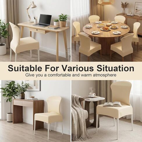 Stretch Chair Covers Set of 6, Kitchen Dining Room Seat Protector Slipcovers Washable Removable for Home Restaurant Banquet Hotel Ceremony in Saudi Arabia