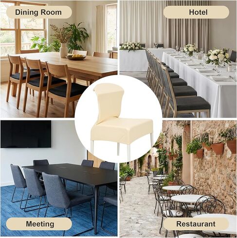 Stretch Chair Covers Set of 6, Kitchen Dining Room Seat Protector Slipcovers Washable Removable for Home Restaurant Banquet Hotel Ceremony in Saudi Arabia