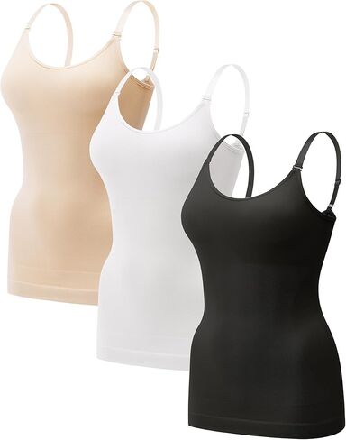 EUYZOU ملابس داخلية للسيدات للتحكم في البطن قمصان تانك القمم برقبة سكوب قمصان ضاغطة كامي المشكل قميص قصير للتخسيس in Kuwait