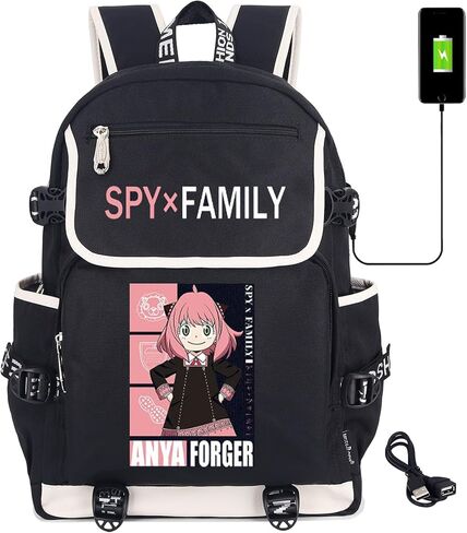 Roffatide Anime SPY×FAMILY Laptop Backpack with USB Charging Port Anya Rucksack with Printed Backpack for Men Women Twilight Graphic Travel Yor Backpack in Kuwait