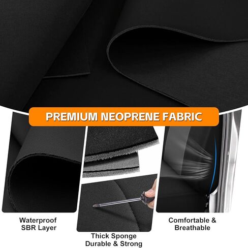 Seat Cover Compatible with 1969-1996 Ford F-Series Full Size Trucks Solid Bench Seat Without Headrests, Neoprene & Foam Padded Water Resistant in Saudi Arabia