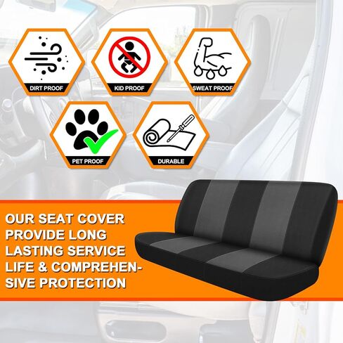 Seat Cover Compatible with 1969-1996 Ford F-Series Full Size Trucks Solid Bench Seat Without Headrests, Neoprene & Foam Padded Water Resistant in Saudi Arabia