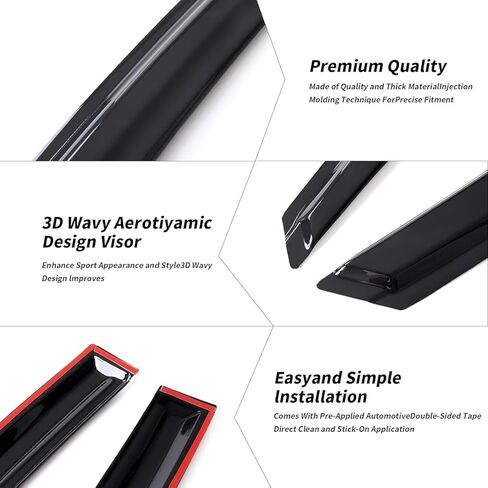 Rain Guards Side Window Visor Vent Outside Mount Fits for Toyota Tacoma Double Cab 2024 2025 in Kuwait