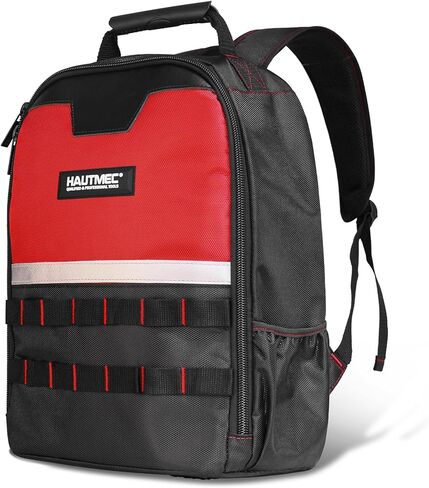 HAUTMEC Tool Backpack with Laptop Compartment, Heavy-Duty 1680D Water-Resistant Tool Bag with Reinforced Hard Base, Double Zipper, Widened Padded Straps for Technicians & Contractors – HTTBM25058 in Saudi Arabia