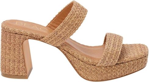 BEACH by Matisse Womens Echo Block Casual Sandals Casual High Heel 3" & Up - Brown in Kuwait