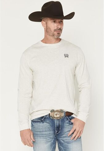 Cinch Men's Western Brand Long Sleeve Cream Tee Shirt in Saudi Arabia
