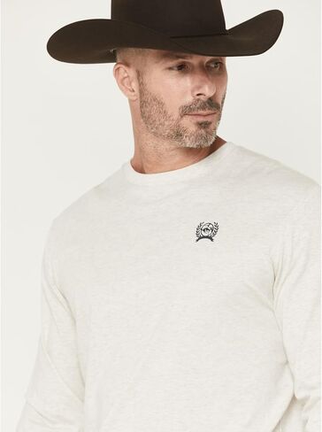 Cinch Men's Western Brand Long Sleeve Cream Tee Shirt in Saudi Arabia