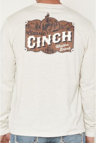 Cinch Men's Western Brand Long Sleeve Cream Tee Shirt in Saudi Arabia