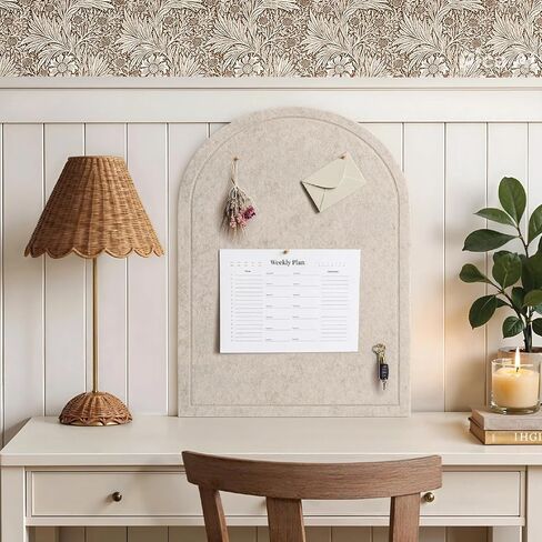 Orelle Arch Felt Bulletin Board | Foldable Peel and Stick Felt Board for Wall | Alternative Cork Board for Office, Vision Board, Kids Art Display | Arched Wall Decor | 23 x 31"| Beige in Kuwait