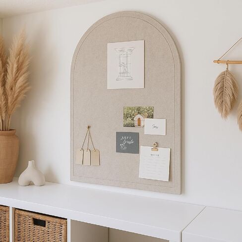 Orelle Arch Felt Bulletin Board | Foldable Peel and Stick Felt Board for Wall | Alternative Cork Board for Office, Vision Board, Kids Art Display | Arched Wall Decor | 23 x 31"| Beige in Kuwait