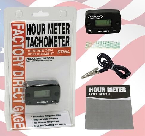 Hardline Products HR-8061-2 Hour Meter/Tachometer for up to 2-Cylinder Engines,Black in Saudi Arabia