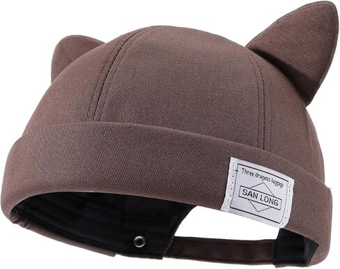القبعات بدون إطار النساء آذان القط قبعة لطيف دوكر قبعة Skullcap بحار قبعات توالت الكفة الرجعية قبعة صغيرة القبعات اليومية المالك in Kuwait