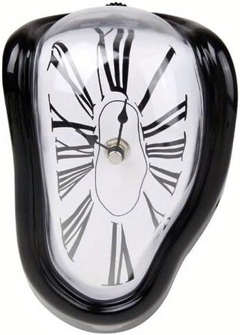 TIMEACT Melting Clock Dali Melted Clock Gift Decor Art Inspired Wall Clock Twisted Shelf Hanging Surrealist for Decorative Shop Office Home Desk Roman (Antique Gold) in Saudi Arabia