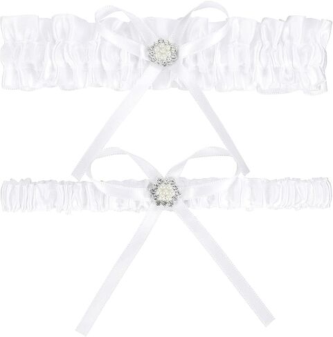 Bridal Garters For Bride Women Wedding Plus Size Satin Ribbon Bridal Garter Belt Set Leg Prom Garters in Kuwait