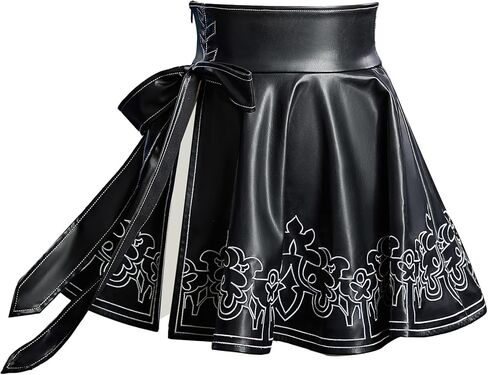 miccostumes Women's Cosplay Costume Black High-waisted Half Skirt with Bow in Saudi Arabia