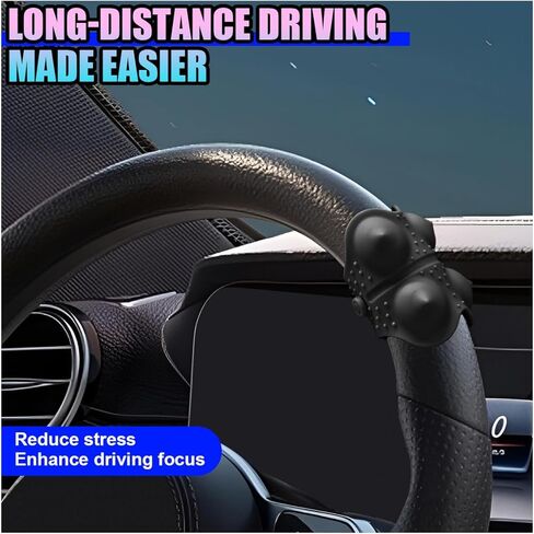 Car Steering Wheel Massage Strap, Soft Silicone Auto Steering Wheel Grip for Reducing Hand Fatigue, Universal Anti-Slip Vehicle Interior Auxiliary Driving Accessories for Car SUV(Black) in Saudi Arabia