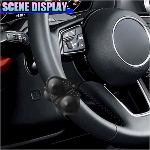 Car Steering Wheel Massage Strap, Soft Silicone Auto Steering Wheel Grip for Reducing Hand Fatigue, Universal Anti-Slip Vehicle Interior Auxiliary Driving Accessories for Car SUV(Black) in Saudi Arabia