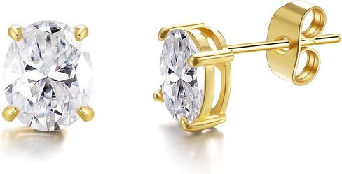 1ct-3ct Gold Earrings for Women Cubic Zirconia Earrings Non Tarnish Hypoallergenic Studs Trendy Gifts for Mom Sister Wife in Kuwait