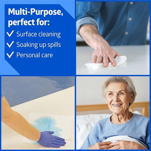 Medline Absorbent Wipers+ Disposable Heavy Duty Dry Wipes, 12" x 13" (90 Count, Pack of 1) in Kuwait