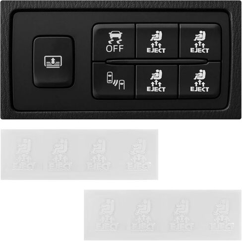 2PCS Eject Blank Car Button Stickers, Funny Seat Eject Vinyl Decal Fits All Blank Buttons, Novelty Eject Dash Switch Labels Unused Button Decor for Truck SUV, Car Accessories (M+S) in Kuwait