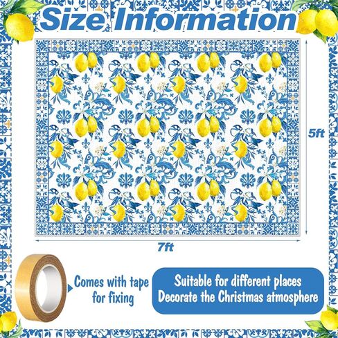 SATINIOR Lemon Area Rugs 5x7 Feet Blue Area Rugs Middle Century Italian Textured Carpet Yellow Home Decorations Non Slip Washable Mat for Living Room Entryway Bedroom Laundry Room Indoor Kitchen in Saudi Arabia
