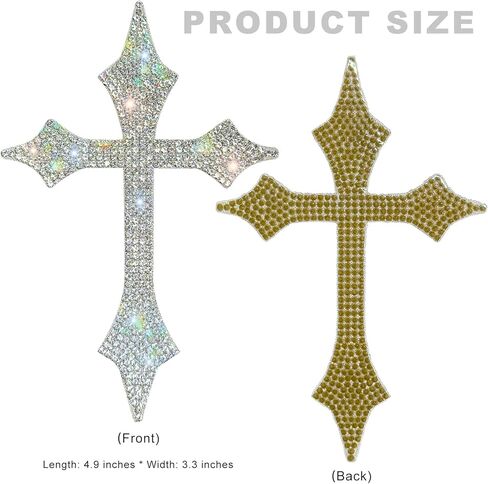 Bling Cross Car Decal, Sparkly Rhinestone Christian Faith Decal Self-Adhesive Bumper Decoration, Waterproof Crystal Religious Cross Sticker for Car Window Laptop Luggage in Kuwait