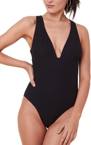 بدلة سباحة نسائية من Andie Swim قطعة واحدة من Mykonos - بدلة استحمام مضغوطة، تغطية كاملة، ملاءمة عادية للجذع، قماش مضلع in Kuwait