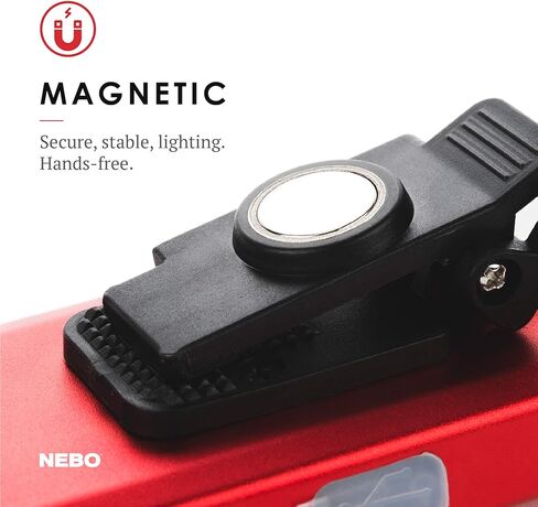 NEBO 500-Lumen LED COB Work Flashlight: Rechargeable Light Equipped with Dimming and Power Memory Recall Featuring A Pocket Clip, Hanging Hook and Magnetic Base SLIM 6694 – Black in Kuwait