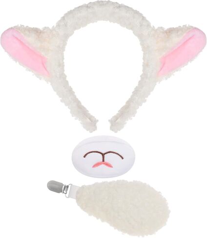Lamb Costume Accessories Cute Sheep Ears Nose and Tail Animal Costume Kit for Birthday Halloween Cosplay in Saudi Arabia