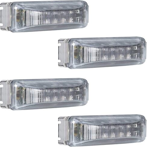 LONG HAUL RV LED Rectangle Marker Light | Clear/Red | 4" x 1" | Stop Turn Tail Lights (4 Pack) in Saudi Arabia