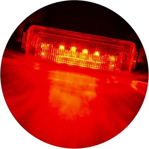 LONG HAUL RV LED Rectangle Marker Light | Clear/Red | 4" x 1" | Stop Turn Tail Lights (4 Pack) in Saudi Arabia