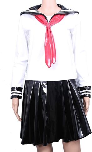 leesuo Women's Sexy Faux Latex Japanese School Girls Uniform Sailor Babydoll Outfit Fancy Dress Anime Cosplay Costumes in Saudi Arabia