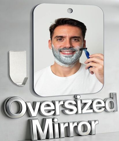 مرآة دش بدون ضباب للحلاقة، (أكبر 11 × 8 بوصة) حامل مرايا حلاقة مضادة للكسر ومضادة للضباب بدون حفر، خالية من الضباب ومقاومة للماء، ملحقات حمام صغيرة مثبتة على الحائط للرجال للتخييم in Kuwait