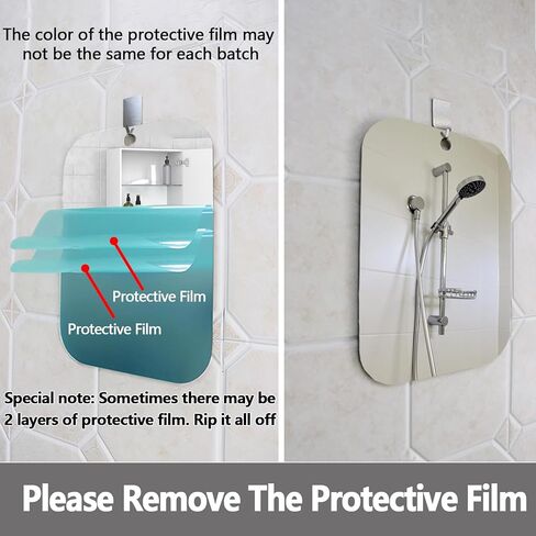 مرآة دش بدون ضباب للحلاقة، (أكبر 11 × 8 بوصة) حامل مرايا حلاقة مضادة للكسر ومضادة للضباب بدون حفر، خالية من الضباب ومقاومة للماء، ملحقات حمام صغيرة مثبتة على الحائط للرجال للتخييم in Kuwait