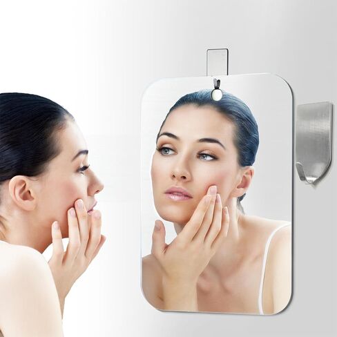 مرآة دش بدون ضباب للحلاقة، (أكبر 11 × 8 بوصة) حامل مرايا حلاقة مضادة للكسر ومضادة للضباب بدون حفر، خالية من الضباب ومقاومة للماء، ملحقات حمام صغيرة مثبتة على الحائط للرجال للتخييم in Kuwait