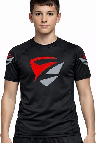 نموذج الشباب 1 "Rash Guard - قميص ضغط لتدريبات Jujitsu وBJJ وNo Gi وMMA | كم قصير | صغير in Kuwait