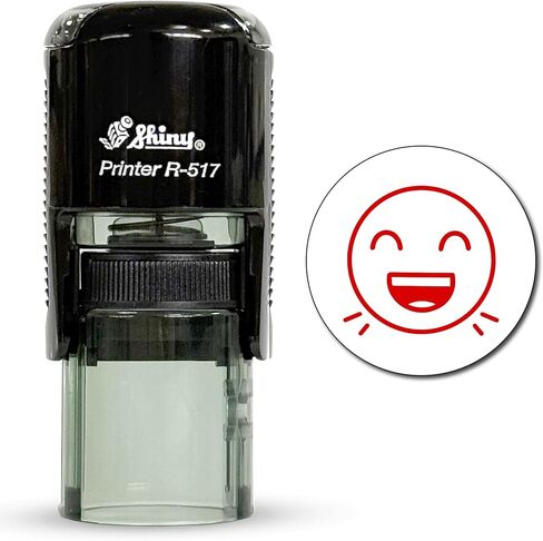 Shiny Laughing Teacher Stamp, Round Self Inking Stamp for Classroom, Red Ink in Saudi Arabia