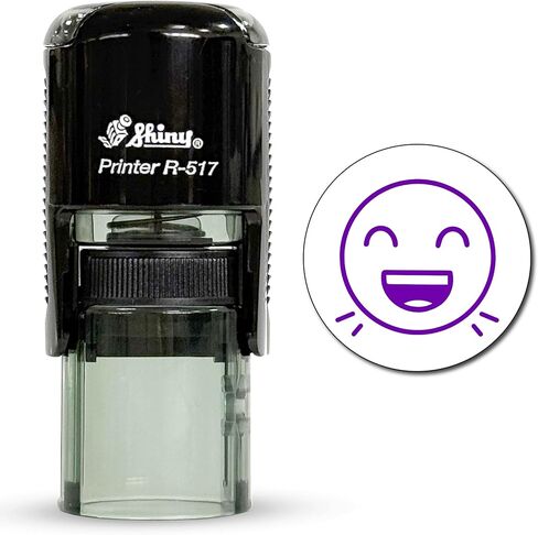 Shiny Laughing Teacher Stamp, Round Self Inking Stamp for Classroom, Red Ink in Saudi Arabia