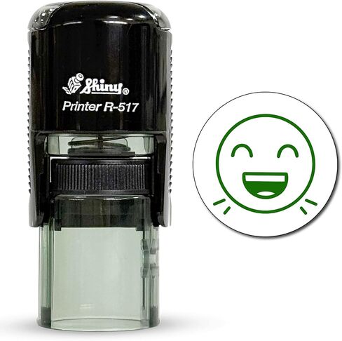 Shiny Laughing Teacher Stamp, Round Self Inking Stamp for Classroom, Red Ink in Saudi Arabia