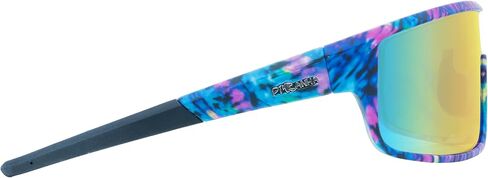 Piranha Eyewear Vibe Sports Sunglasses with Full Multicolor Tie-Dye Frame and Blue Mirror Shield Lens in Kuwait