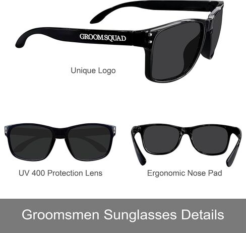 PartyGifts&beyond 7 Pcs Groomsmen Sunglasses, Groomsmen Gifts, Bachelor Party Favors For Team Groom,Groom Squad,Best Man in Saudi Arabia