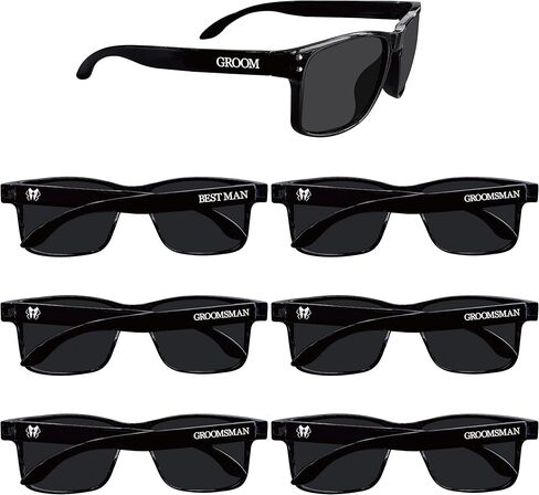 PartyGifts&beyond 7 Pcs Groomsmen Sunglasses, Groomsmen Gifts, Bachelor Party Favors For Team Groom,Groom Squad,Best Man in Saudi Arabia