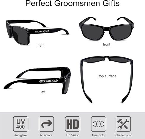 PartyGifts&beyond 7 Pcs Groomsmen Sunglasses, Groomsmen Gifts, Bachelor Party Favors For Team Groom,Groom Squad,Best Man in Saudi Arabia