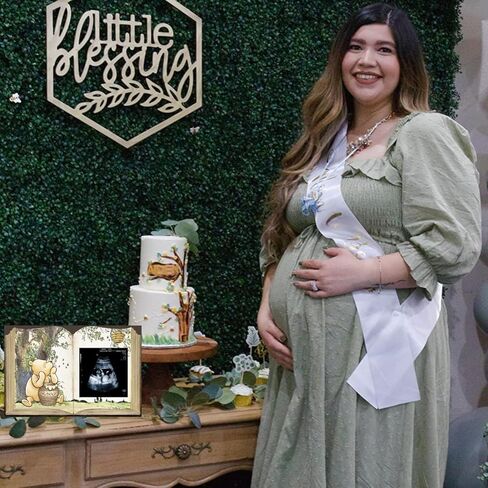 إطار تذكاري خشبي من ويني بيبي، إطار صورة بالموجات فوق الصوتية، علامة الحمل المميزة، هدايا لديكورات استحمام الطفل، ديكور يكشف عن الجنس في الحضانة in Kuwait