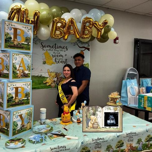 إطار تذكاري خشبي من ويني بيبي، إطار صورة بالموجات فوق الصوتية، علامة الحمل المميزة، هدايا لديكورات استحمام الطفل، ديكور يكشف عن الجنس في الحضانة in Kuwait