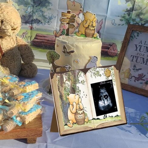 إطار تذكاري خشبي من ويني بيبي، إطار صورة بالموجات فوق الصوتية، علامة الحمل المميزة، هدايا لديكورات استحمام الطفل، ديكور يكشف عن الجنس في الحضانة in Kuwait