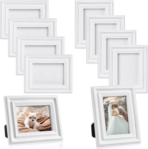 Qunclay 10 Small Frame Pack, Gold Black White Mini Vintage Frames, 2.5x3.5 Wallet Size Tiny Antique Picture Ornate for Wall Hanging Tabletop Art Display Retro Wedding Home Decor (Gold,Classic) in Saudi Arabia